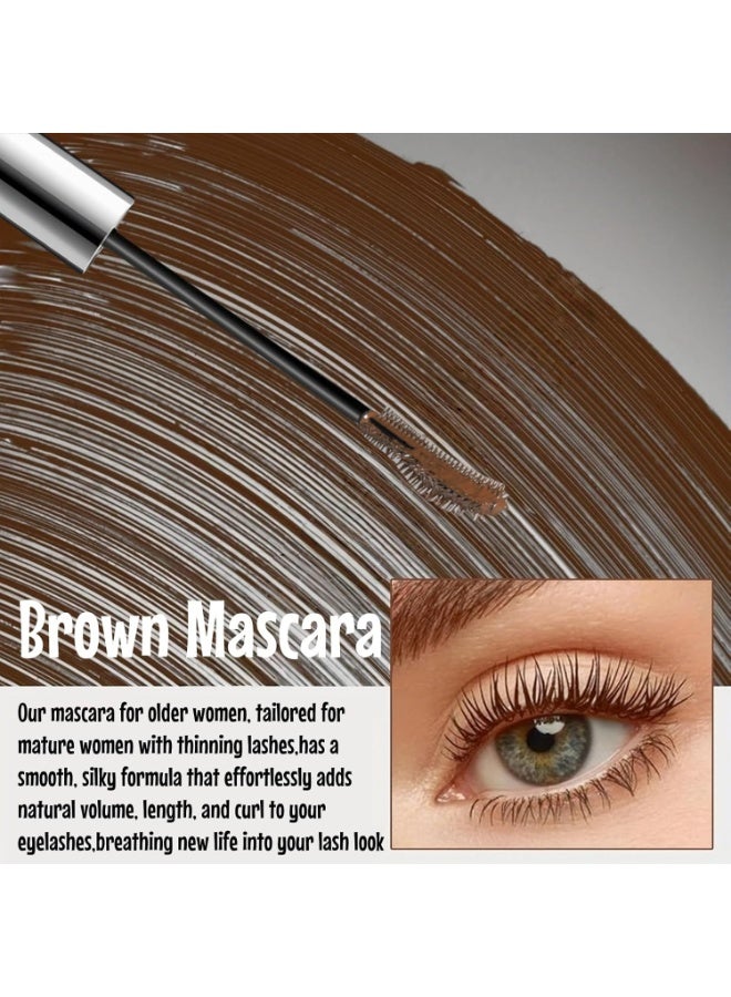 Fankayi Waterproof Brown Volume Mascara,Volumizing & Lengthening,Smudge-Proof,Resists Clumping,Mascara for Natural Volume & Length,Mas/cara for Mature Women,All-Day Wear Eye Makeup,Fibre Tubing(Brown) - Image 3